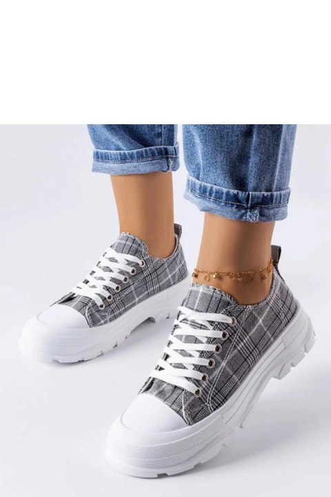 Szare trampki w kratkę McKeylor - Solea Szare trampki w kratkę McKeylor - Solea