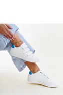 Biało-niebieskie sneakersy na rzepy Samala - Solea