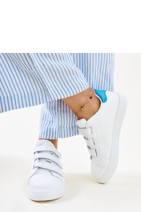 Biało-niebieskie sneakersy na rzepy Samala - Solea Biało-niebieskie sneakersy na rzepy Samala - Solea