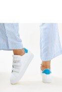 Biało-niebieskie sneakersy na rzepy Samala - Solea