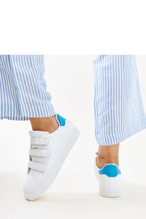 Biało-niebieskie sneakersy na rzepy Samala - Solea Biało-niebieskie sneakersy na rzepy Samala - Solea