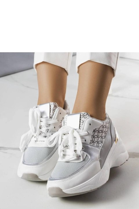 Szary sneakersy zdobione monogramem Lora - Solea Szary sneakersy zdobione monogramem Lora - Solea