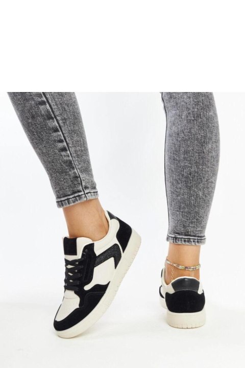 Biało-czarne sneakersy z brokatem Juwan - Solea Biało-czarne sneakersy z brokatem Juwan - Solea
