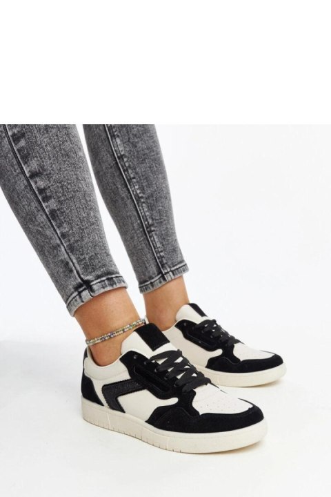 Biało-czarne sneakersy z brokatem Juwan - Solea Biało-czarne sneakersy z brokatem Juwan - Solea