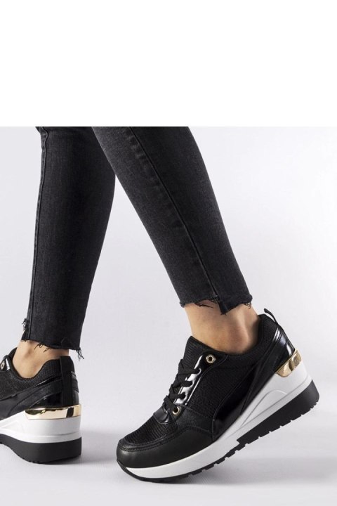 Czarne sneakersy na koturnie Gauvin - Solea Czarne sneakersy na koturnie Gauvin - Solea